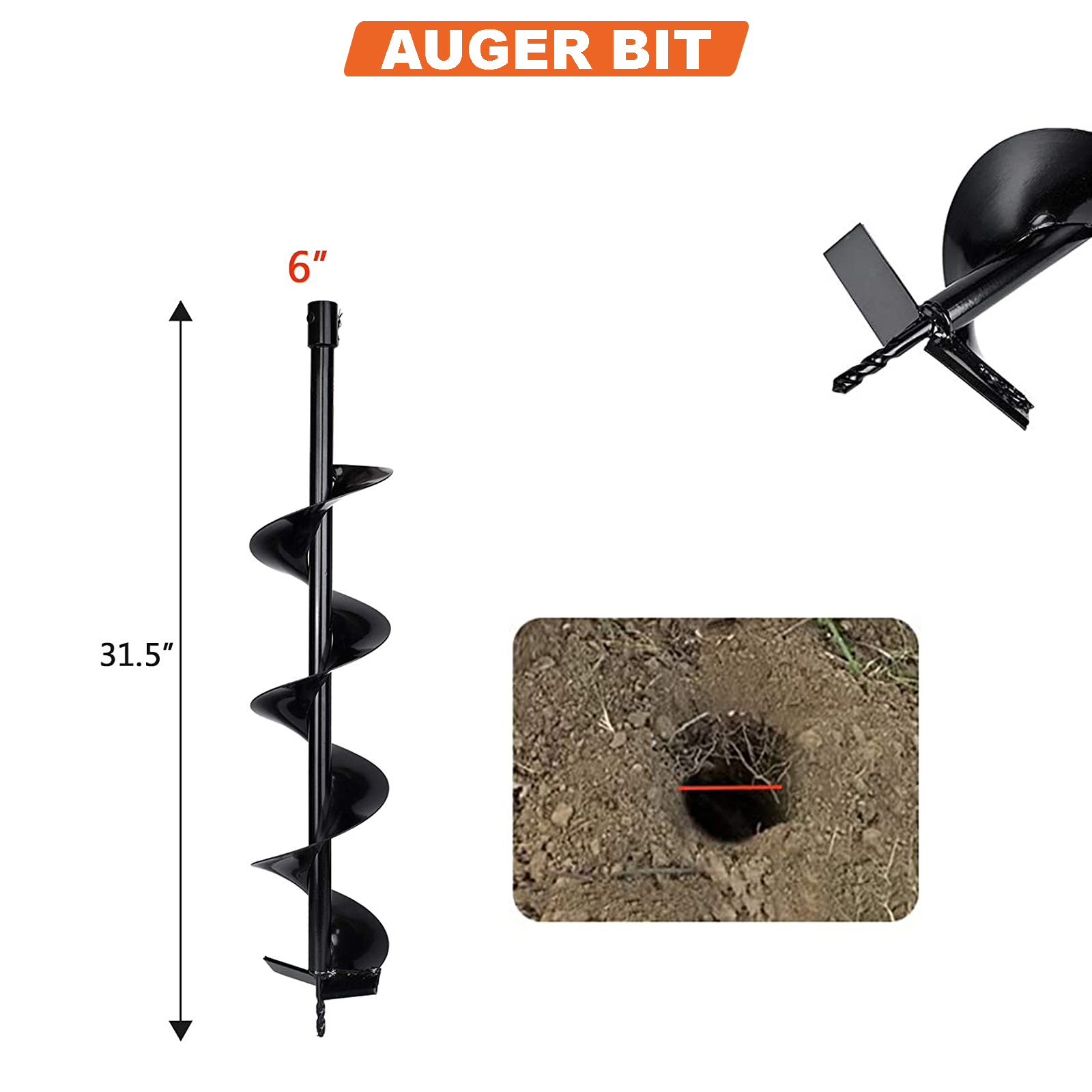 6 inch online earth auger bit