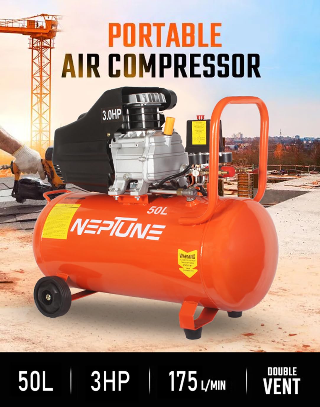 Portable Air Compressor, 50 Litre air compressor